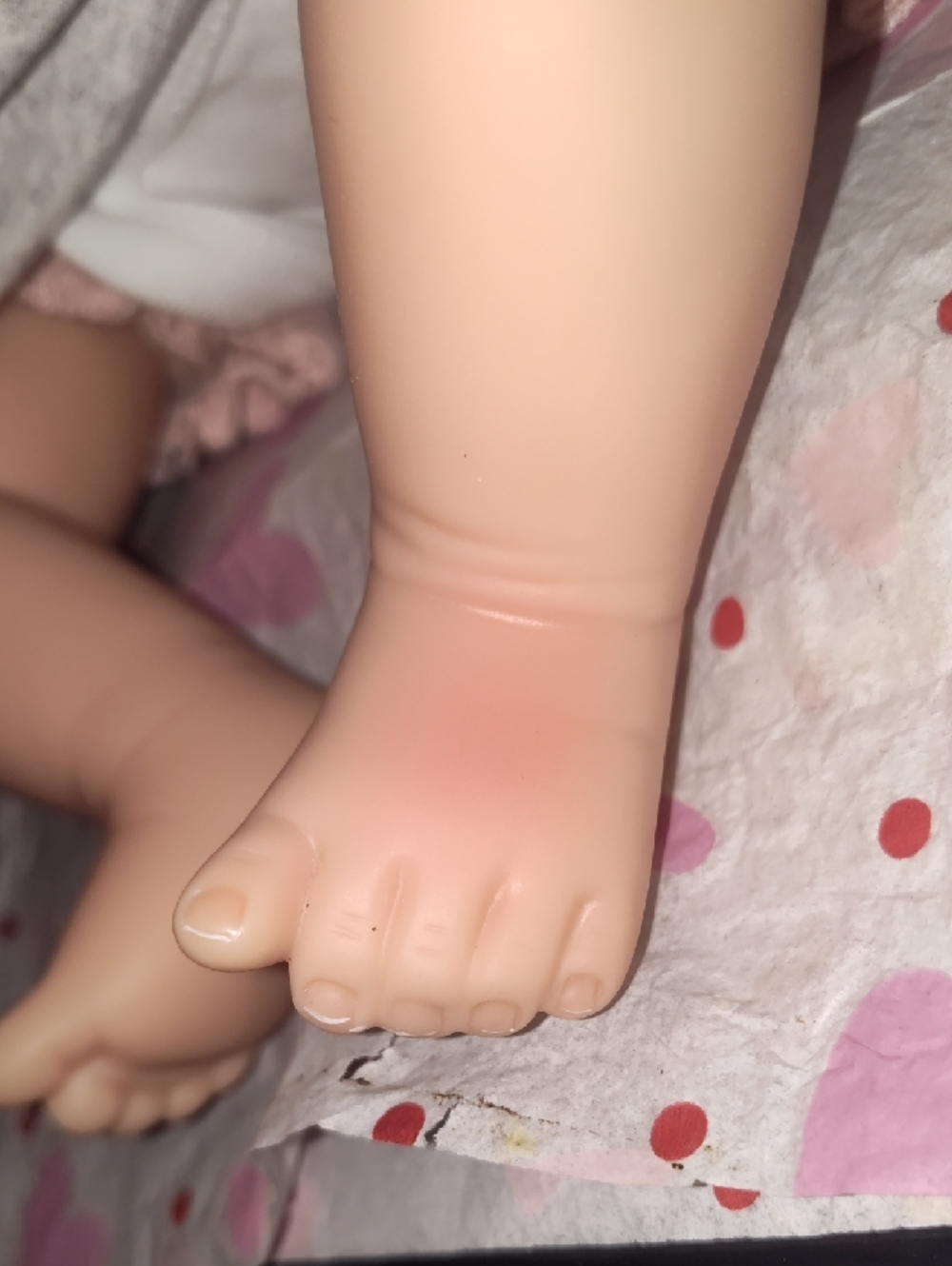 Reborn Pink and Cream Baby Doll with Heart-Print Hat - Picture 15 of 16